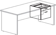 Pedestal 459Wx495Dx398H (1 Standard+1 File Drawer)